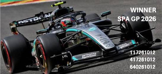 メルセデス W17 K.アントネッリ 2026年ベルギーGP 優勝 フィギュア・ポジション＆ピットボード付