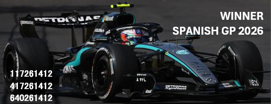 メルセデス W17 K.アントネッリ 2026年スペインGP 優勝 フィギュア・ポジションボード付
