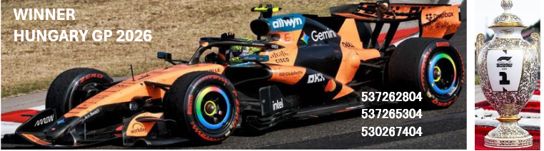 マクラーレン MCL40 L.ノリス 2026年ハンガリーGP 優勝 フィギュア・ポジションボード・トロフィー付
